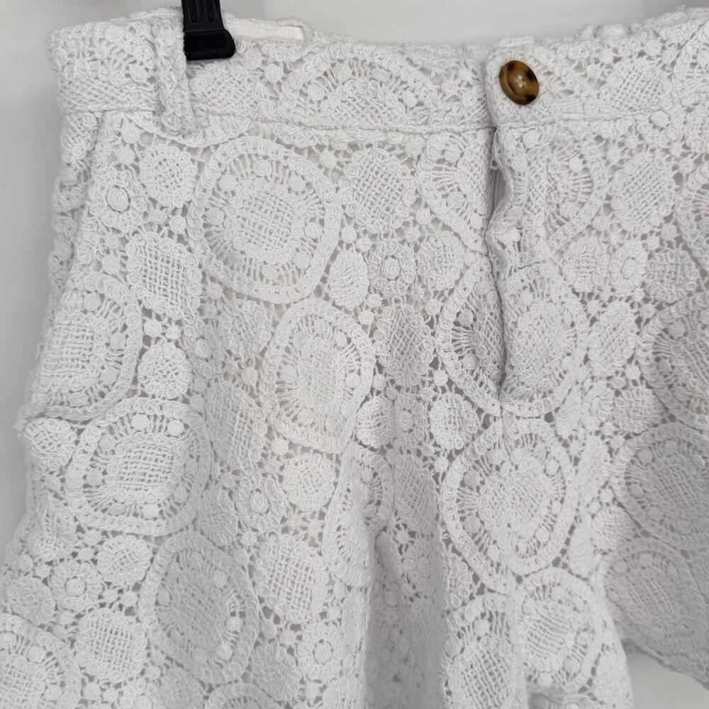 Anthropologie White Crochet Lace Shorts M - Picture 3 of 9